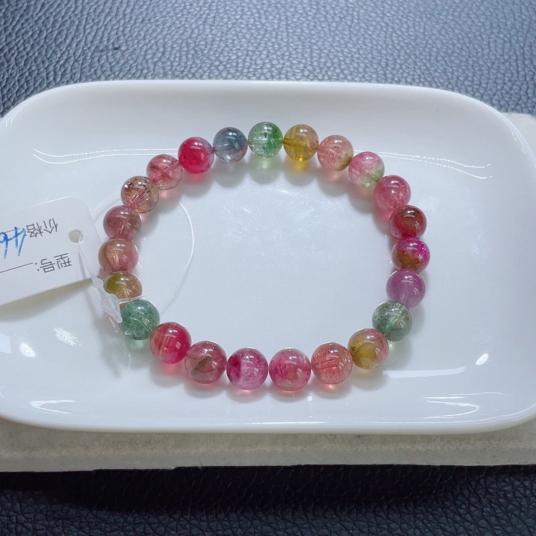 碧玺未镶嵌手链8.6mm左右