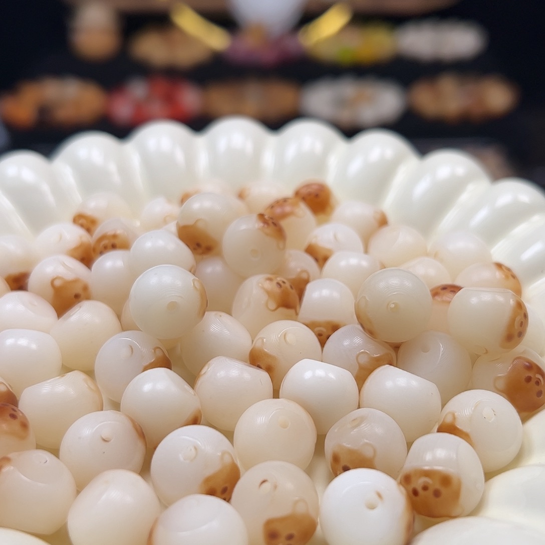 菩提根/象牙果手串卡13炭烧小熊山竹20颗