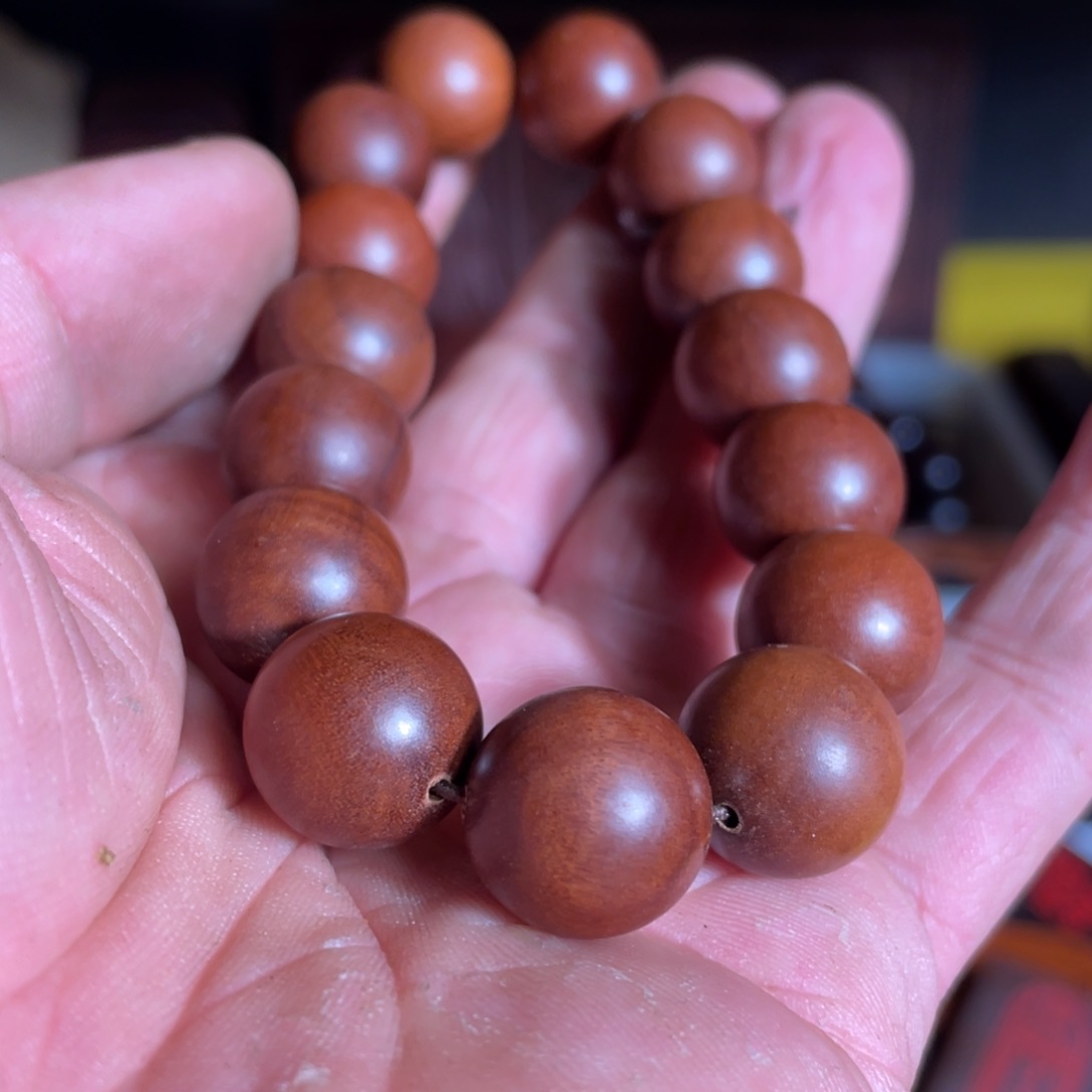 枣木雷击枣木雕刻15珠子