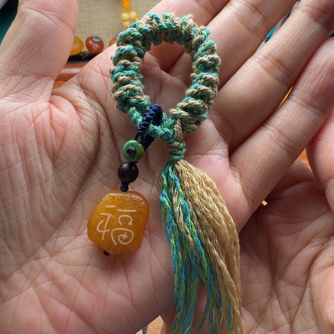 琥珀颈饰未镶嵌流苏钥匙扣