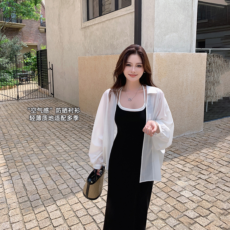 林关关【垂感纸片人】简约轻盈佰搭防晒开衫夏季修身百搭防晒衣女