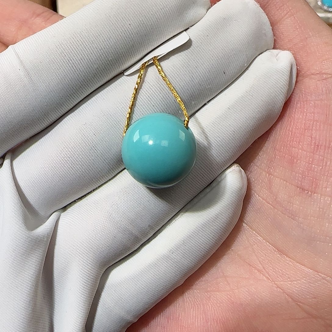 绿松石未镶嵌14mm➕单珠