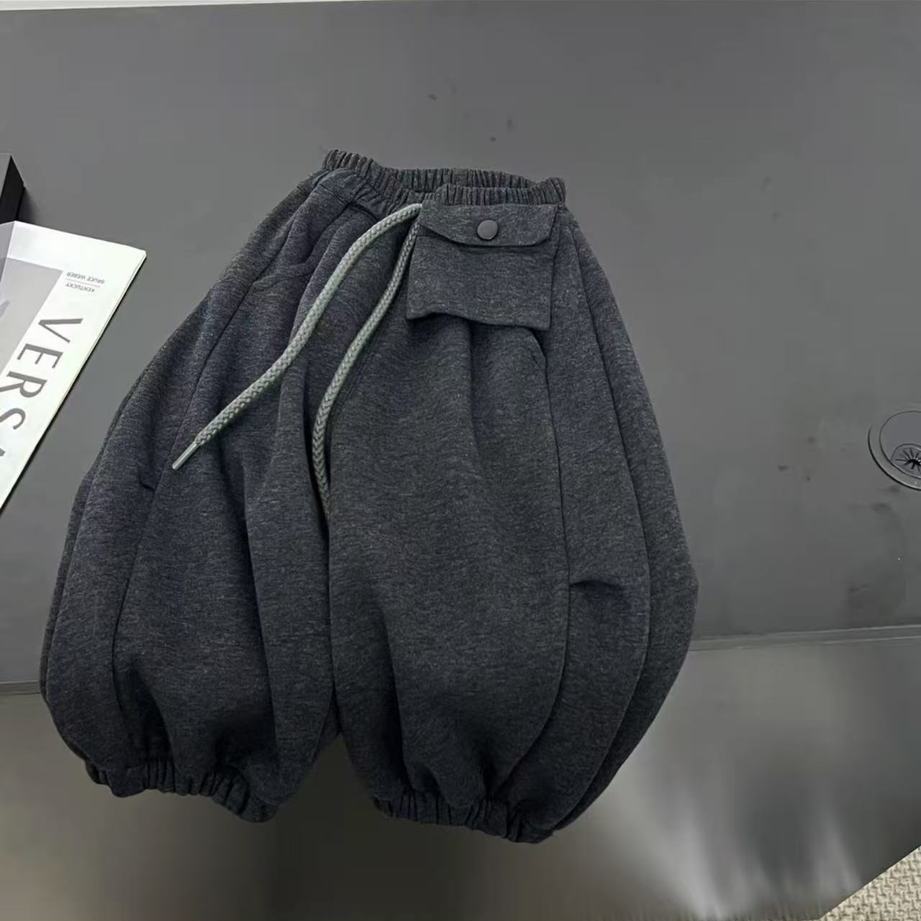 T944男童裤子加绒一体绒2025秋冬新款加厚男宝宝休闲软保暖长裤