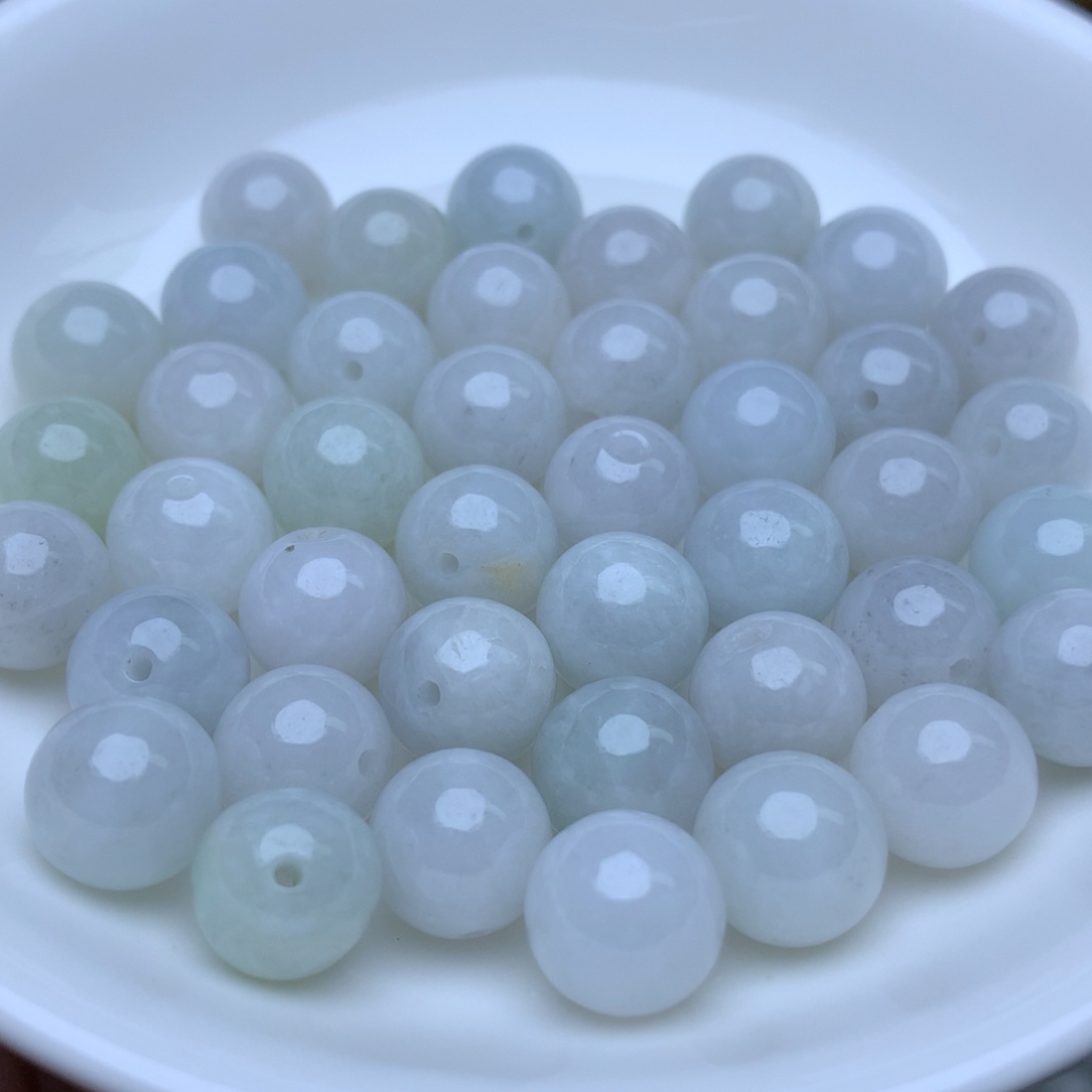 【闪购商品】翡翠手链未镶嵌卡10冰绿白20个单圈