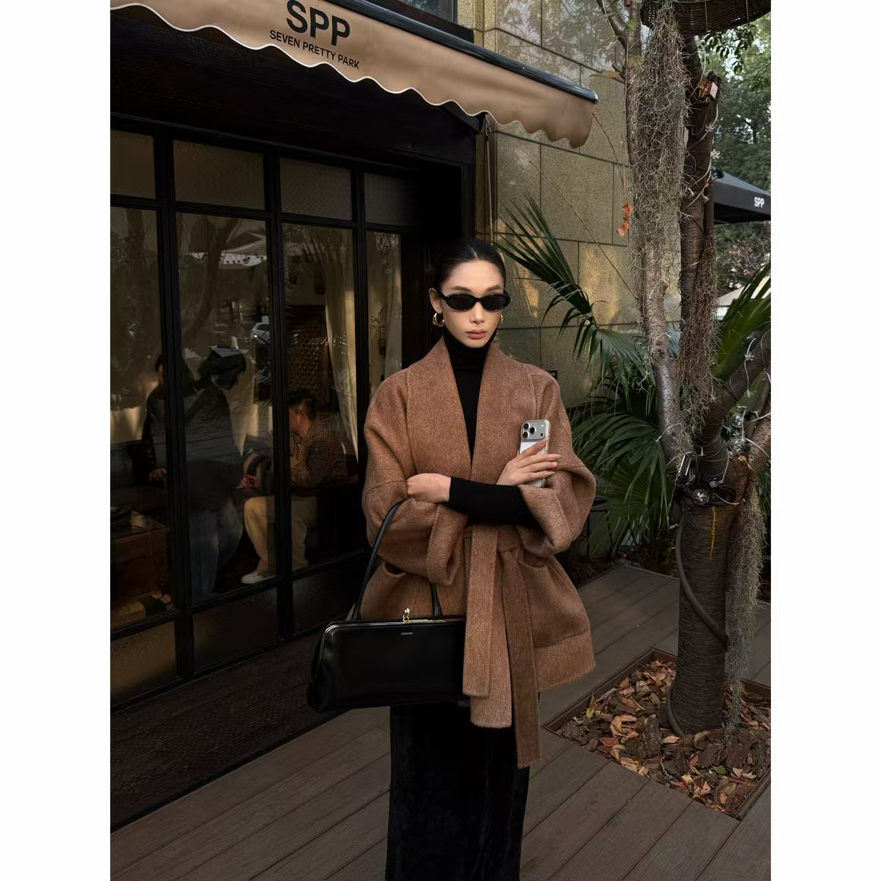 FIINAL《斐济日落》极简风宽松浴袍双面昵外套