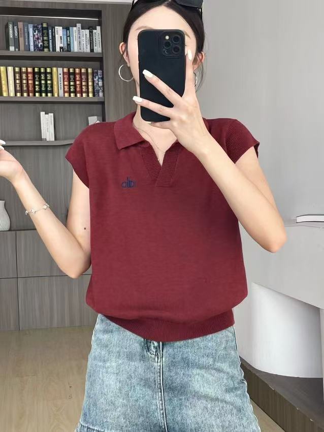 8616套头款常规翻领刺绣夏季毛针织衫早秋宽松型常规款超细羊毛