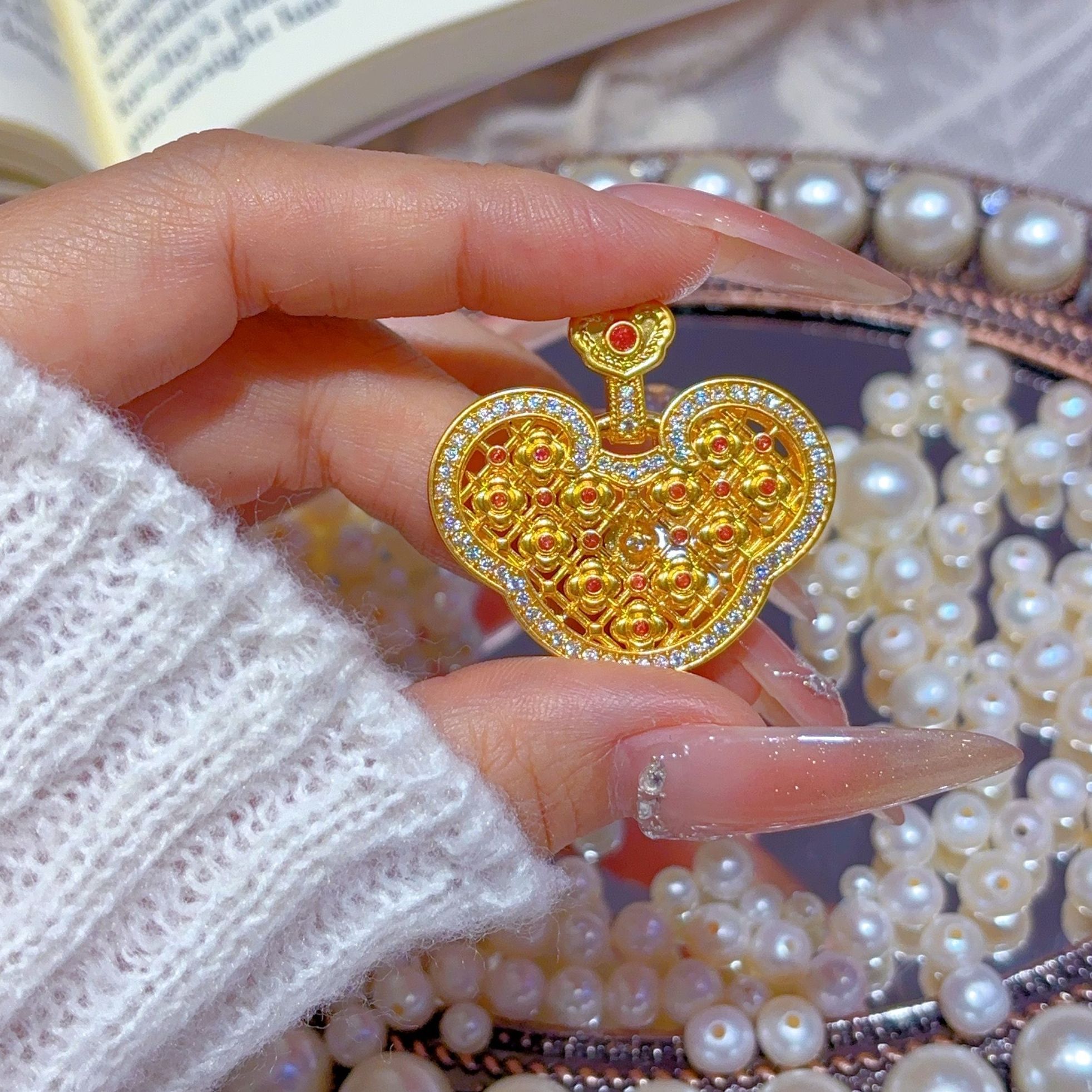 【琪琪专属】足金999投资金【玫瑰如意】吊坠 时尚复古（工费79/克）