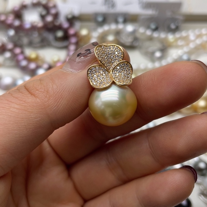 海水珍珠吊坠(不含链)银S925镶嵌