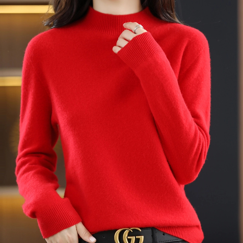 【新年爆款】秋冬长袖羊毛衫女毛衣上衣打底显瘦洋气百搭套头半高领