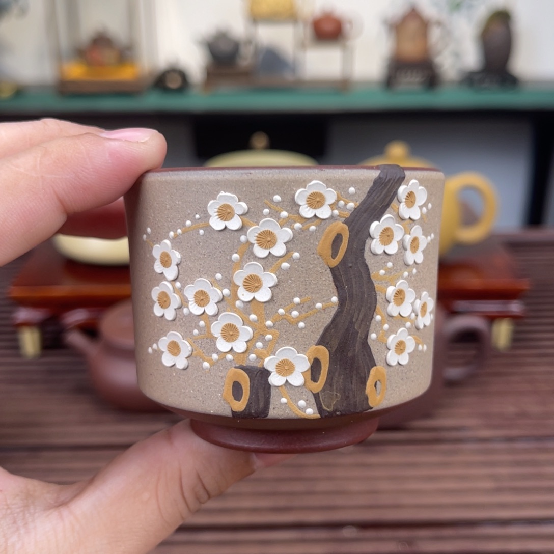 茶壶紫砂梅花品茗杯