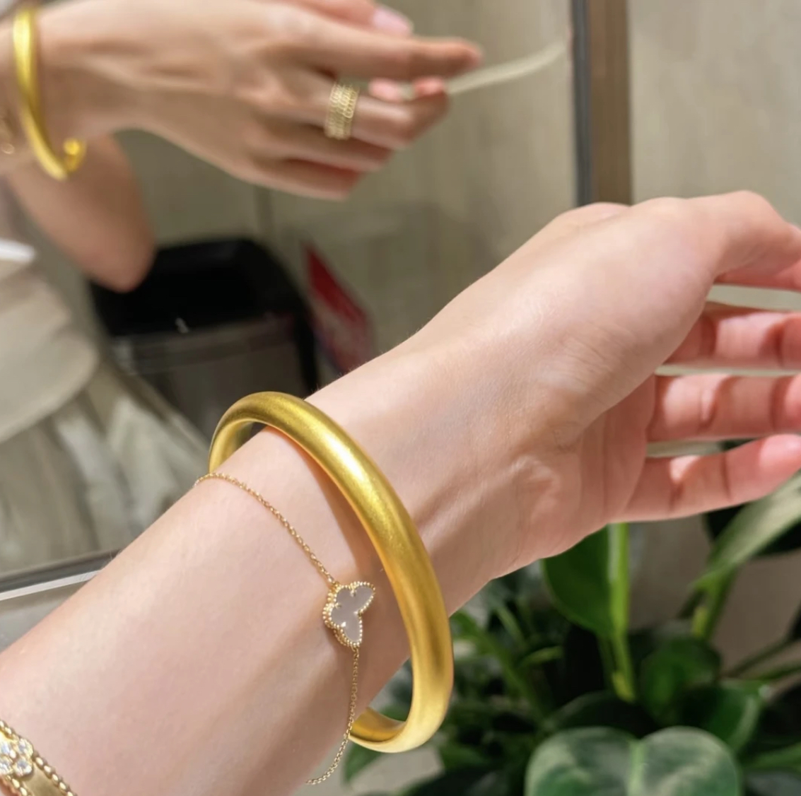 钨金手镯 百福 泥鳅背手镯 7N 时尚百搭