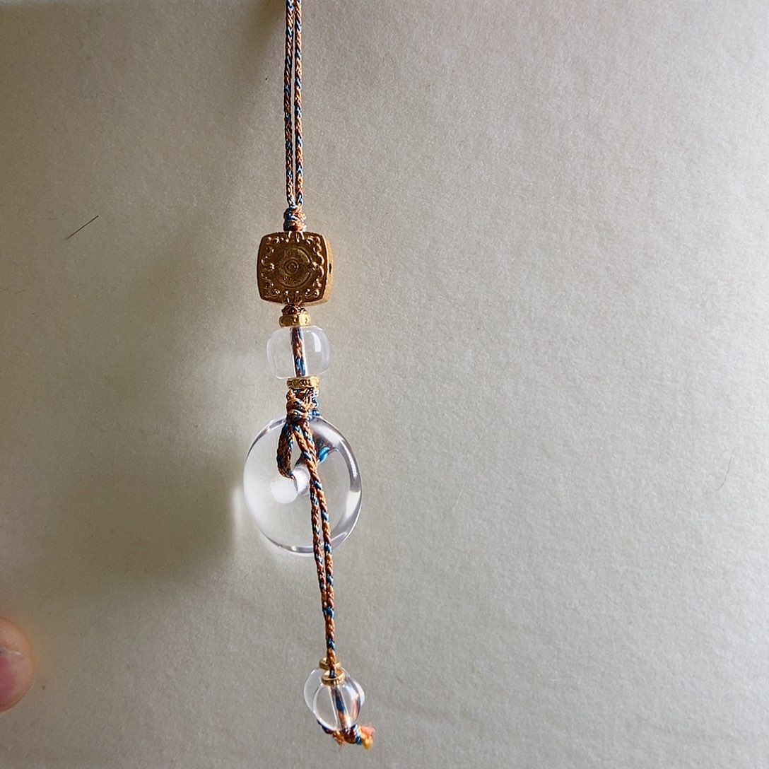 水晶手机链银S925镶嵌