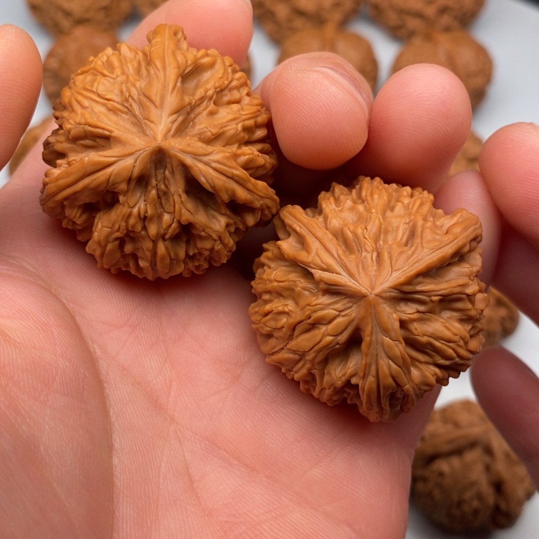 文玩核桃把件38三棱