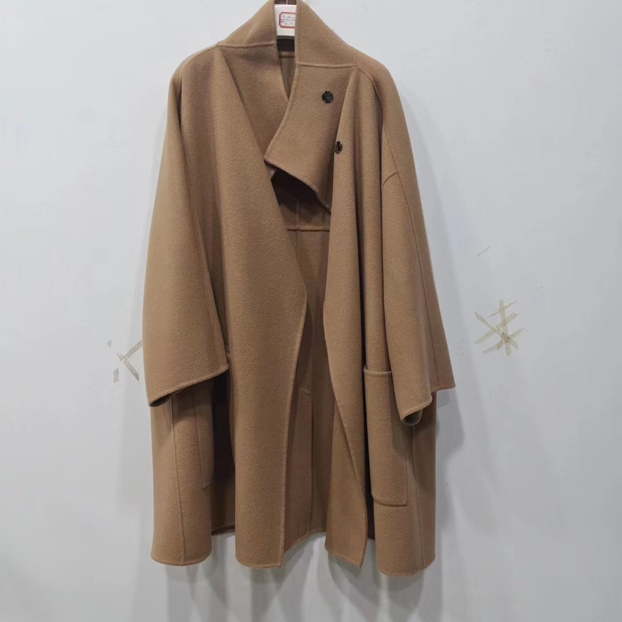 Qixiaoyao 新款中长款纯色双面尼外套#QSXHYF080