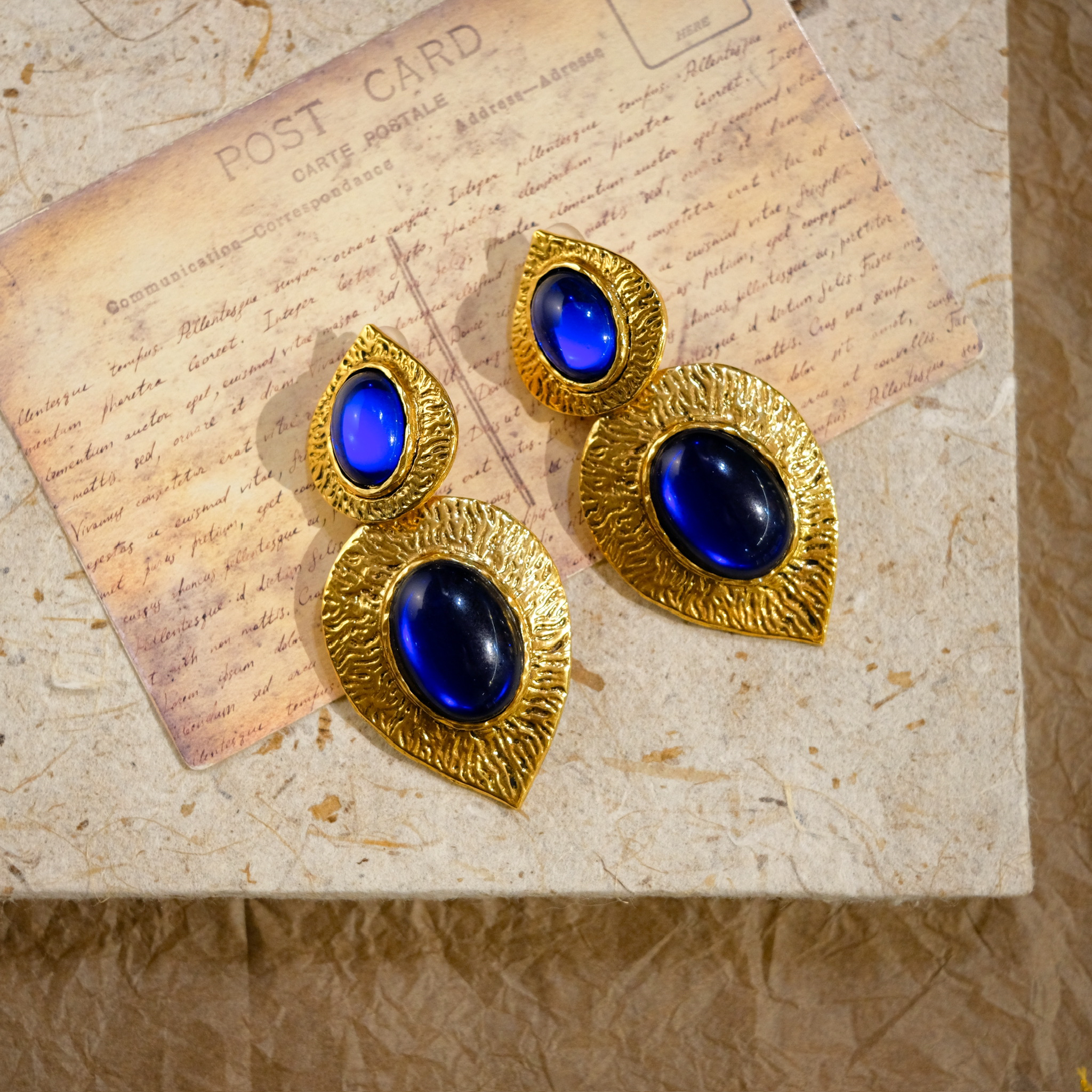 合金仿珍珠耳饰 法产 中古耳饰 耳夹复古