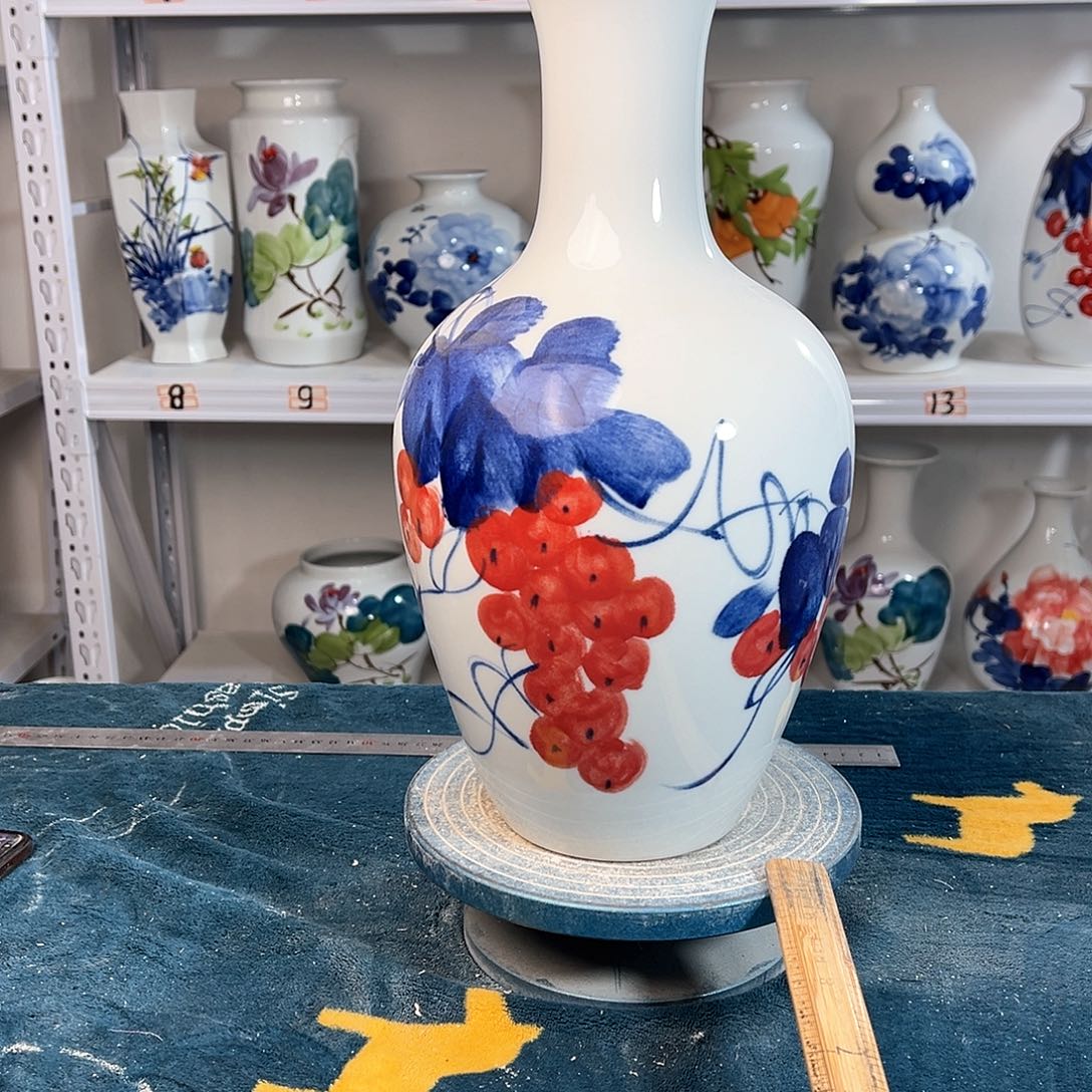 摆件景德镇陶瓷棒红浦