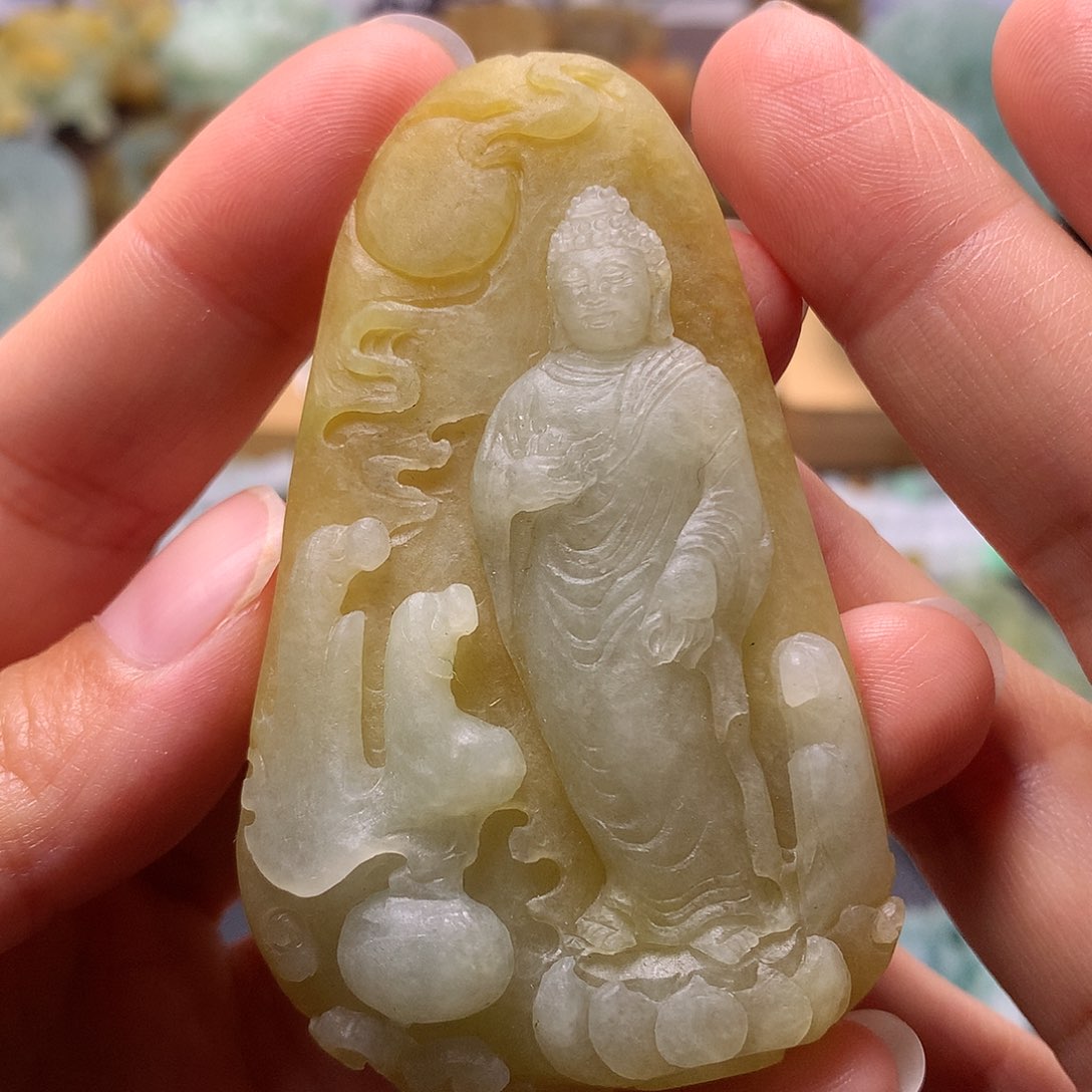 定制翡翠未镶嵌阿弥陀佛