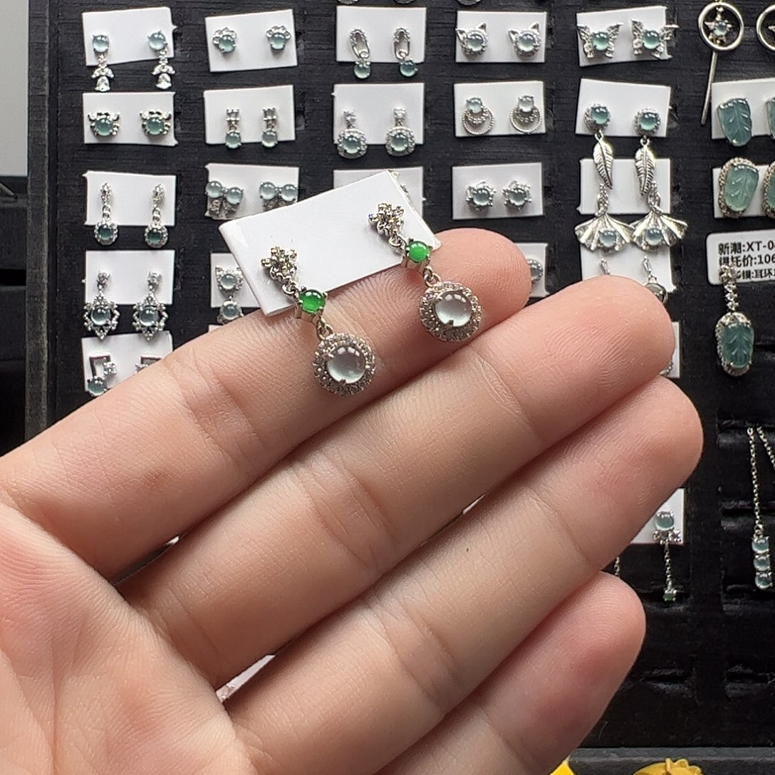 圆***珍翡翠银S925镶嵌手链不退不换