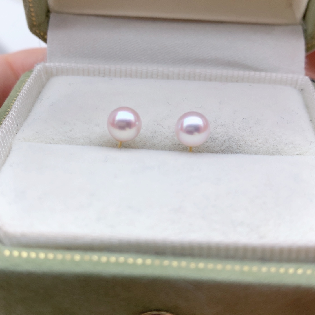 海水珍珠5-6mm ak素钉18K金镶嵌