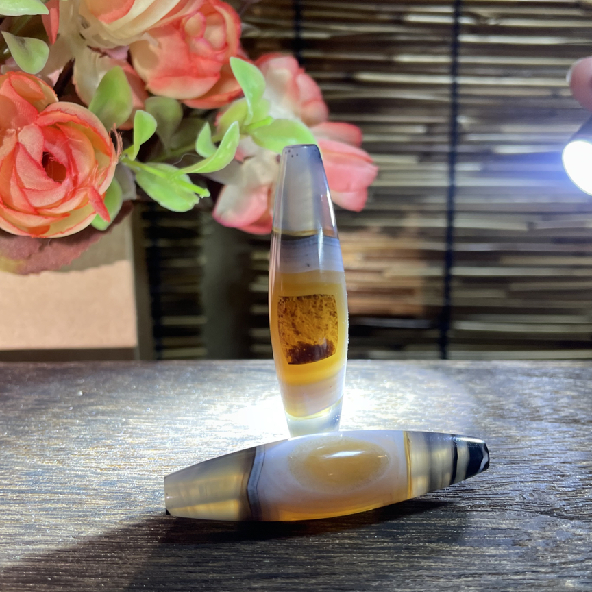 情侣水草天圆地方缠丝玛瑙吊坠