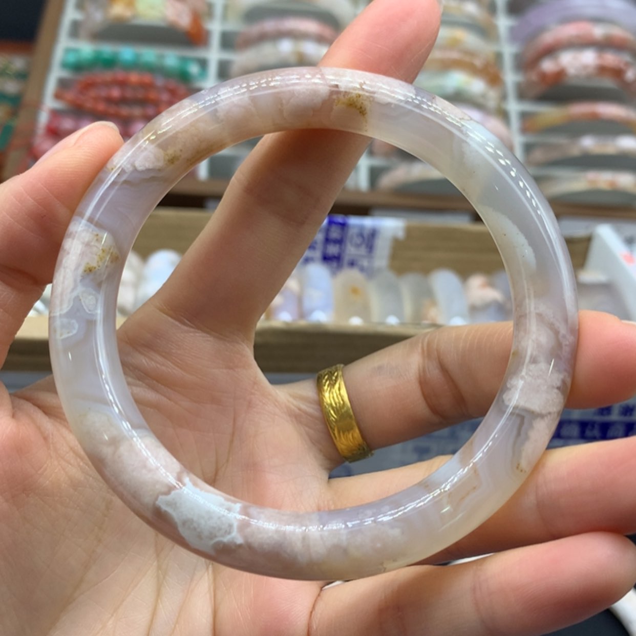 【闪购商品】玛瑙/玉髓戒指未镶嵌白*糖