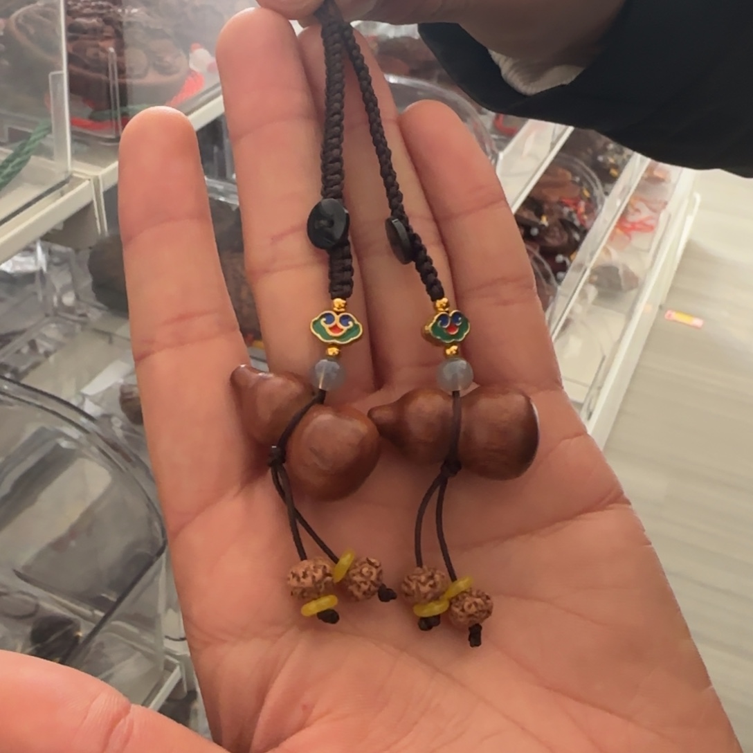 书柜紫檀木类葫芦钥匙扣 一对两个