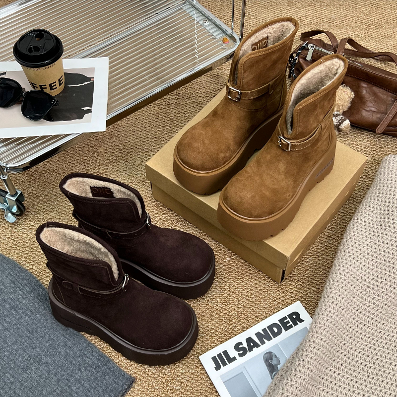 小小苏小小苏设计师款保暖雪地靴女鞋短靴加厚;EDX21177