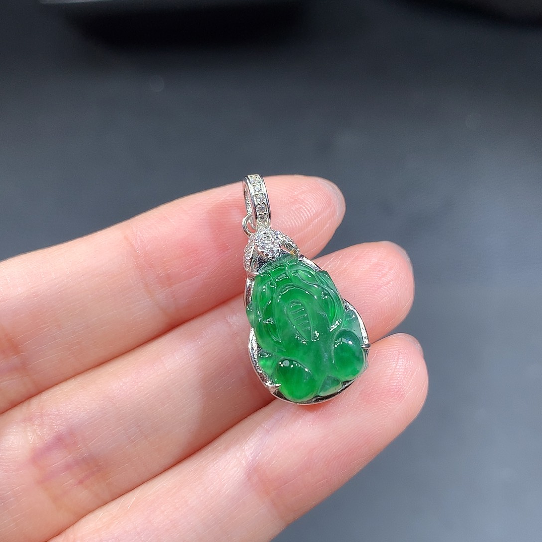 银S925镶嵌戒指翡翠翡翠