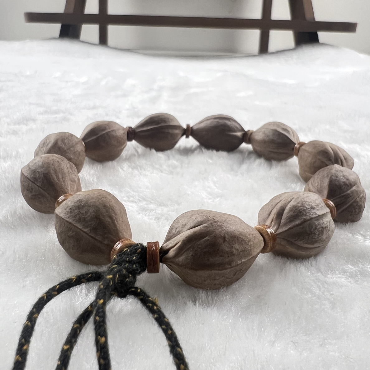 三面佛直心梅林铁核16*23短桩小世界尺寸原皮原霜核红橄榄核手串