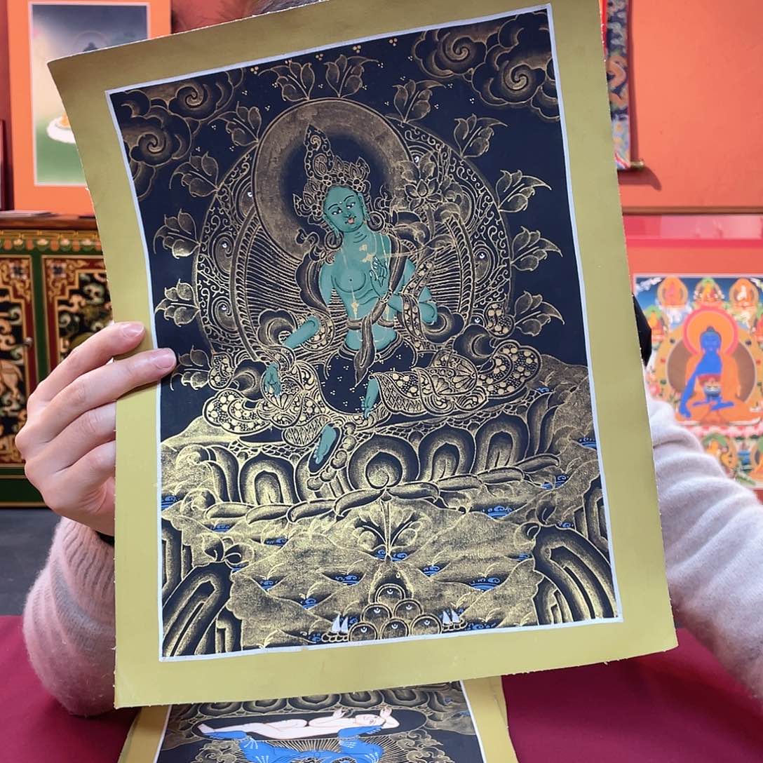 装裱画22×30绿妈妈纯手绘