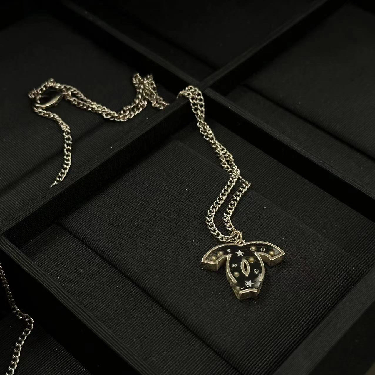 铜合金项链 黑色五角星项链-90555