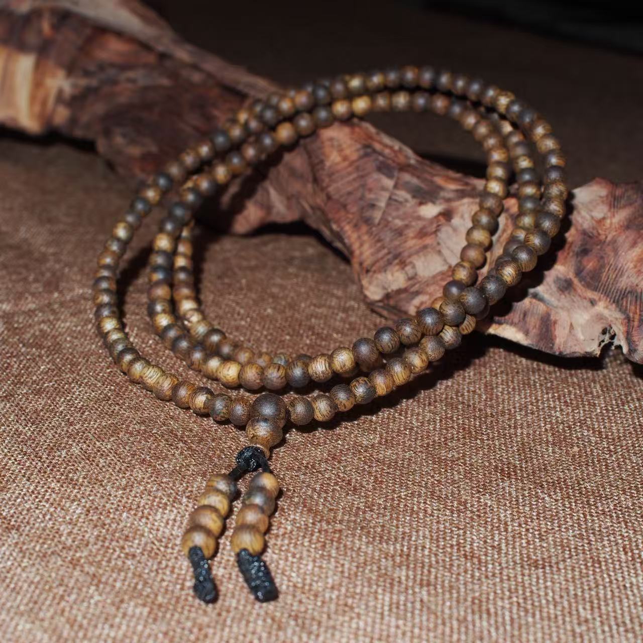 沉香正宗海南白奇楠沉香手串多圈0.4*108颗九九沉 女士款沉香手串