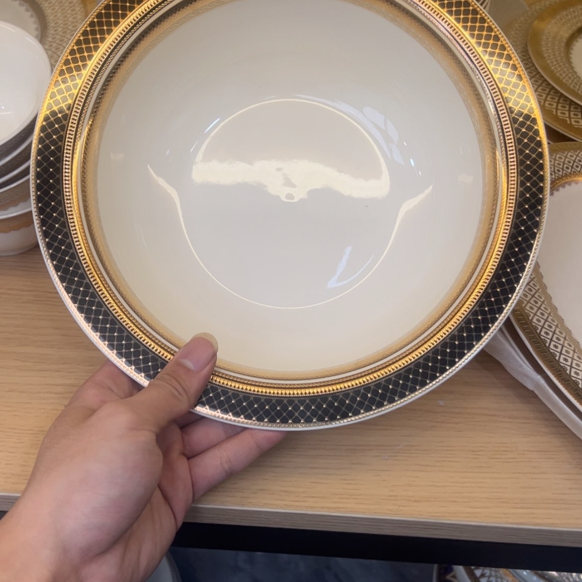 【闪购商品】瓷片10.25寸大汤碗一个孤品