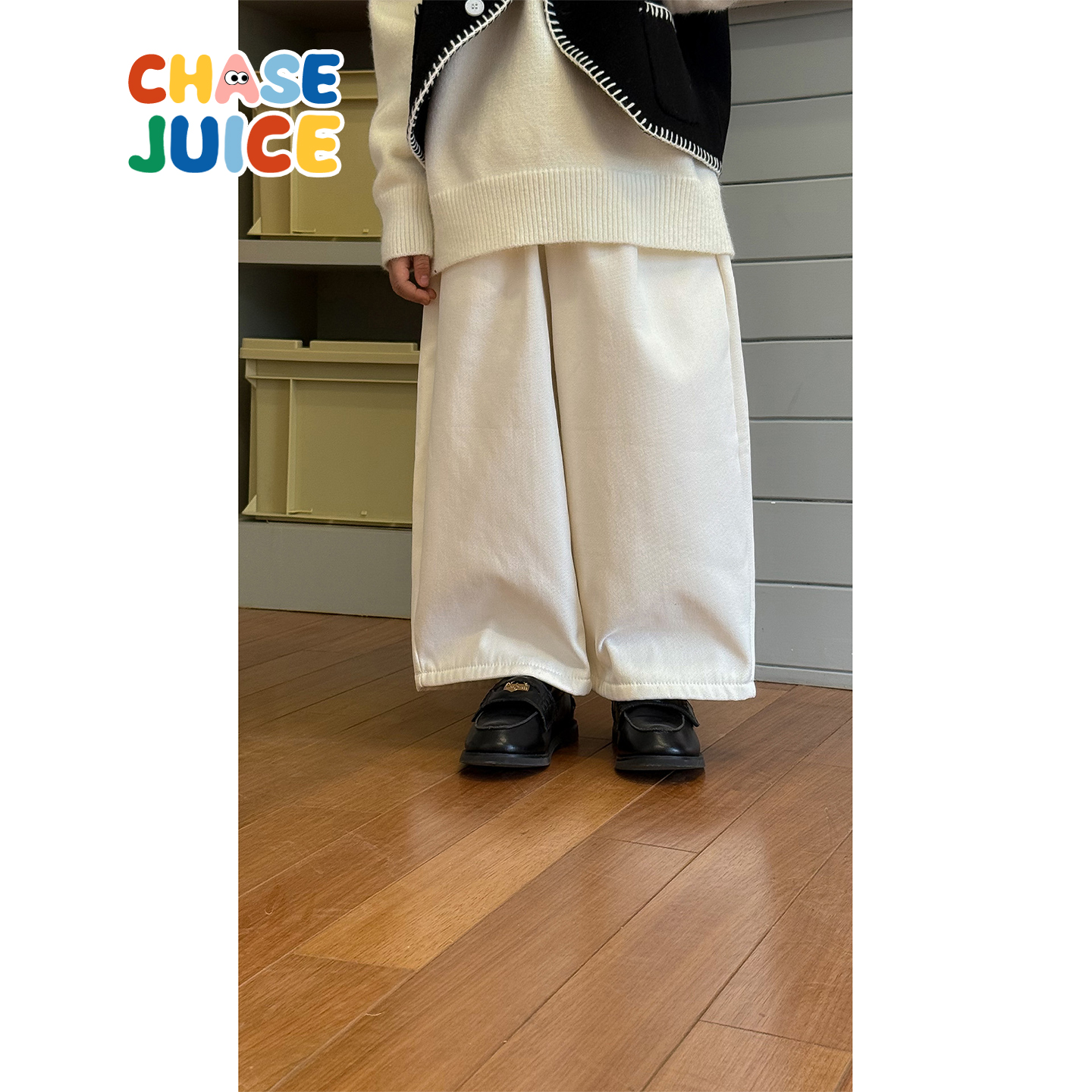 【小童】虾酱麻麻男童加绒裤子冬装2025新款洋气白色儿童装休闲裤