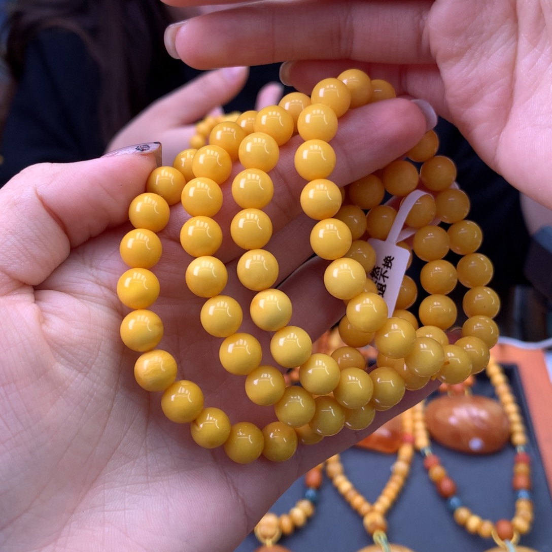 蜜蜡手串未镶嵌多样性发一