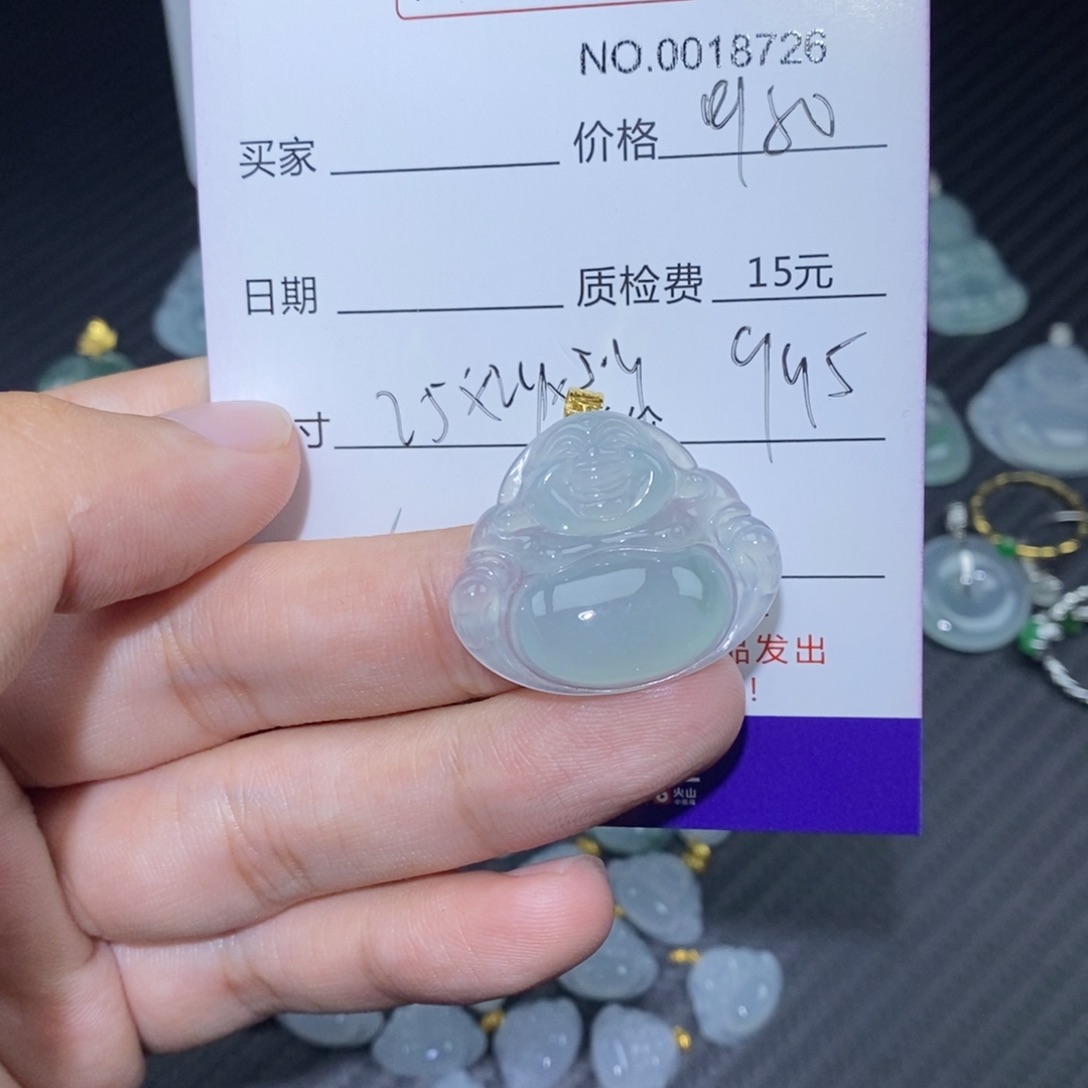 翡翠18K金镶嵌颈饰天然翡翠
