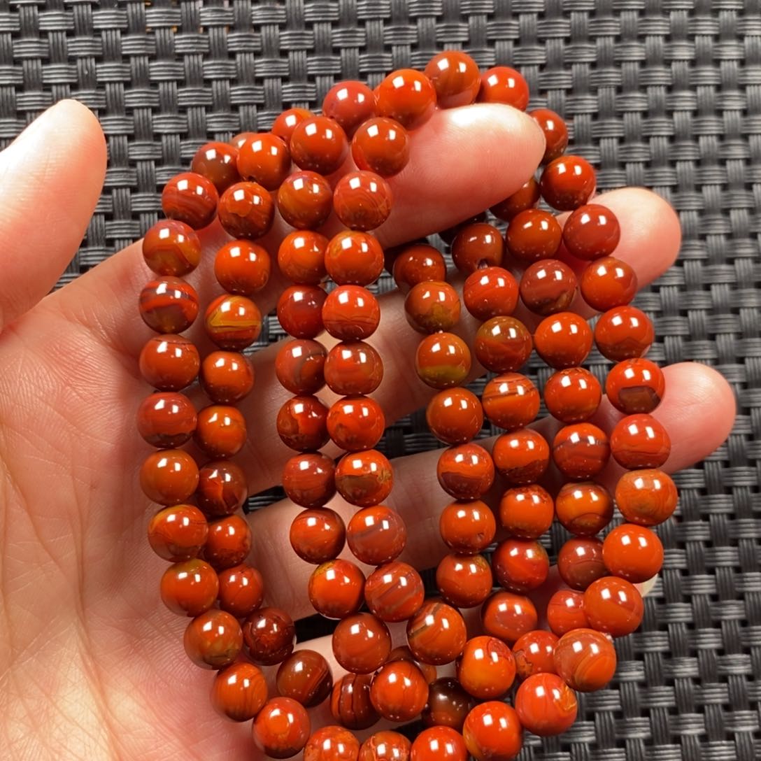 玛瑙/玉髓未镶嵌项链战国红项链