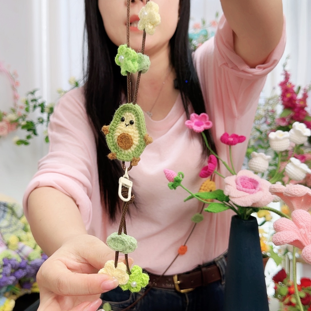 莱赛尔纤维棉手工钩织手机链