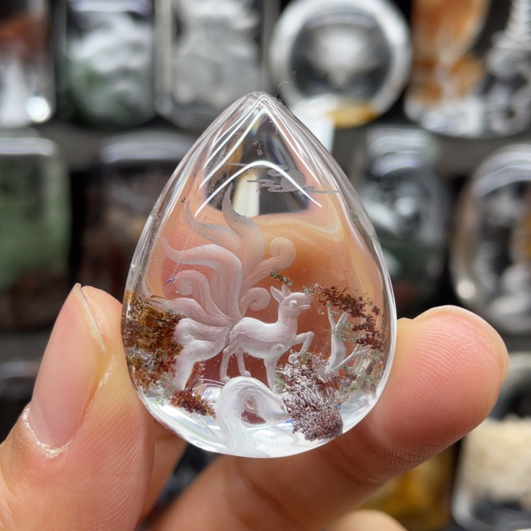 水晶吊坠未镶嵌九尾狐