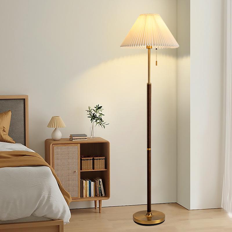 北欧沙发氛围灯百褶复古客厅床头落地灯卧室2025最新款高级感