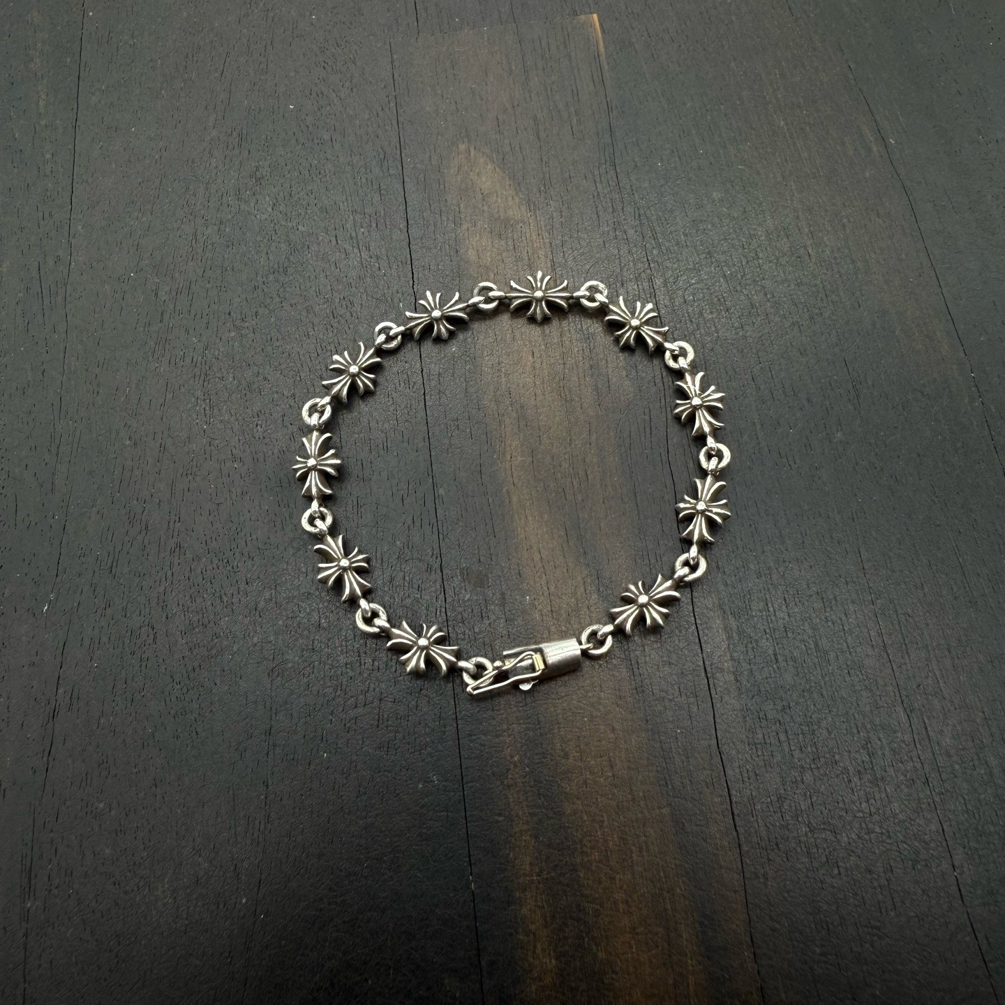 16cm Chrome Hearts 克罗心 素银 tiny 十字花手链 