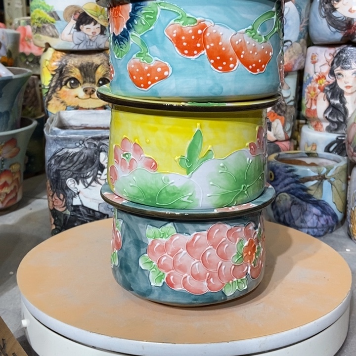 红陶景德镇艺术手绘作品