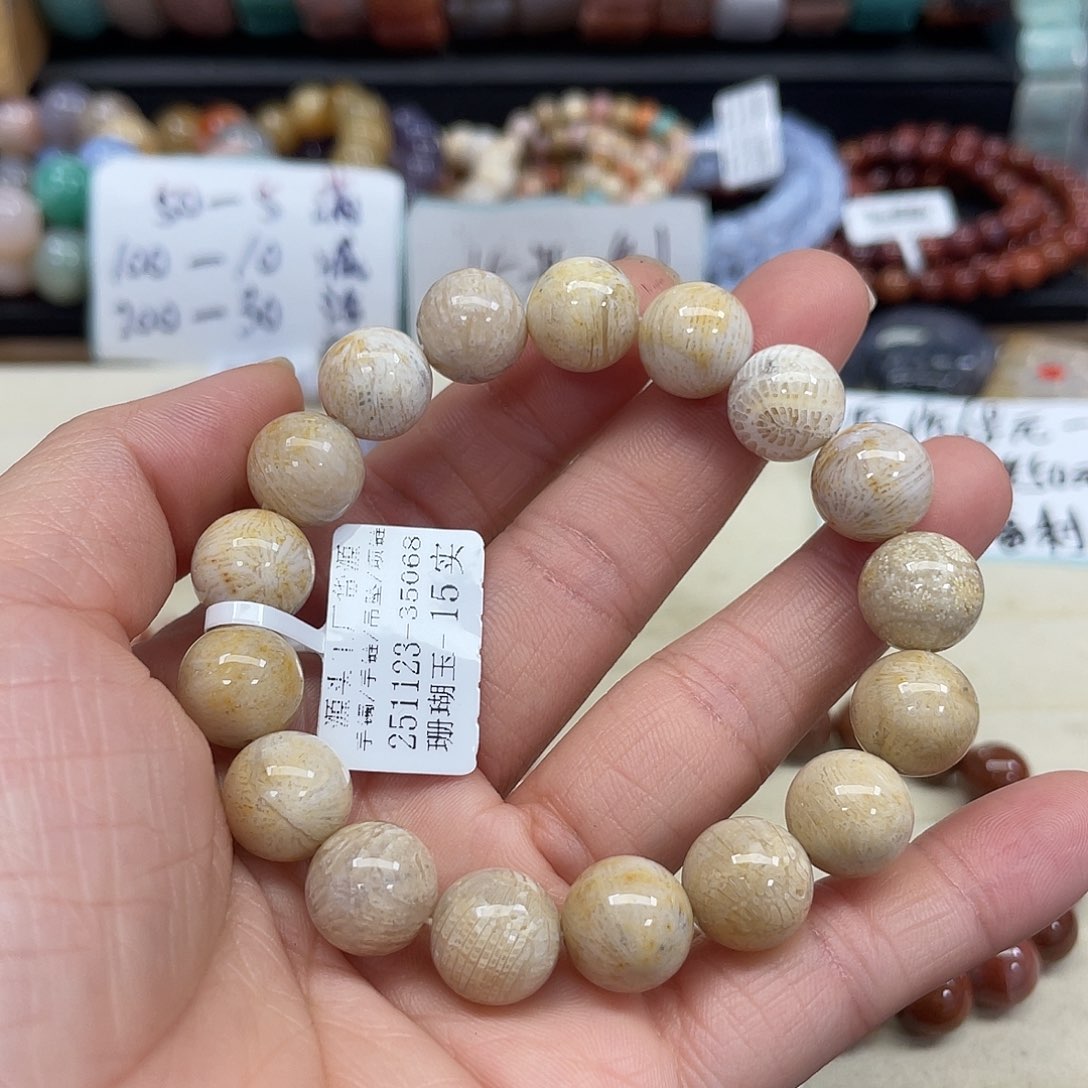 未镶嵌手串硅化珊瑚（珊瑚玉）幸***008