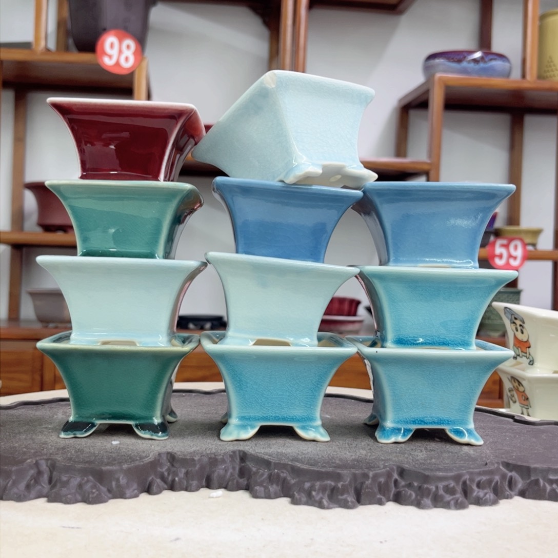 紫砂花盆瑕疵5-8。。。（11个有一个磕盆口）