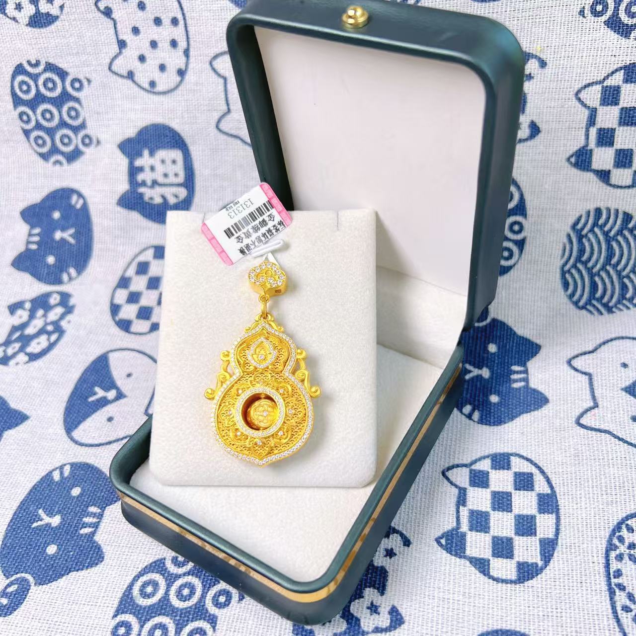 金御缘0工费古法足金999四美葫芦吊坠轻奢时尚百搭双面经典精美
