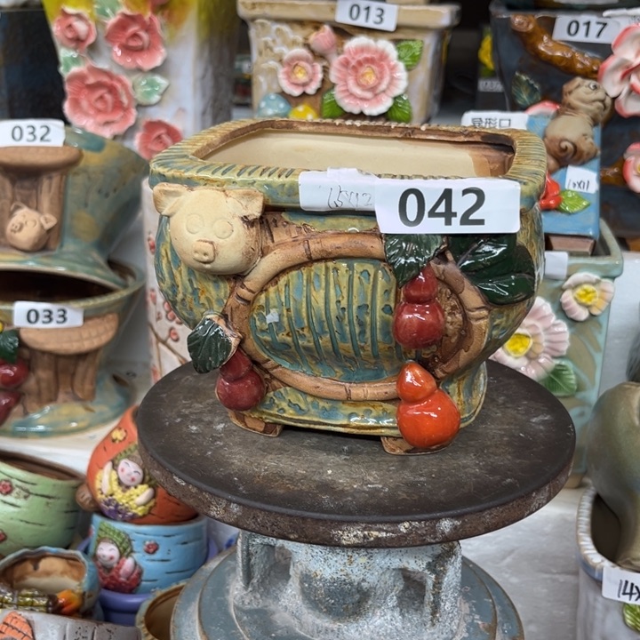 紫砂花盆粗陶材质多肉花盆