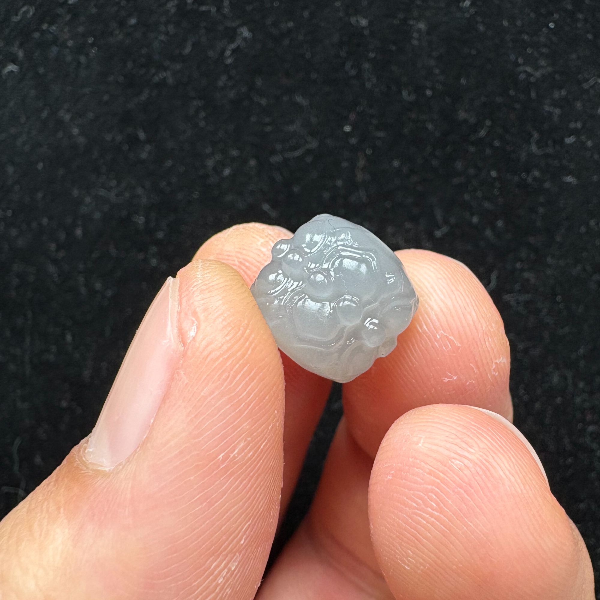 天然和田玉烟紫莲花老型桶珠路路通手串配珠雕刻顶珠diy配饰