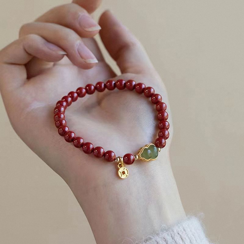 【福利款018朱砂+玉葫芦】琉璃珠水晶