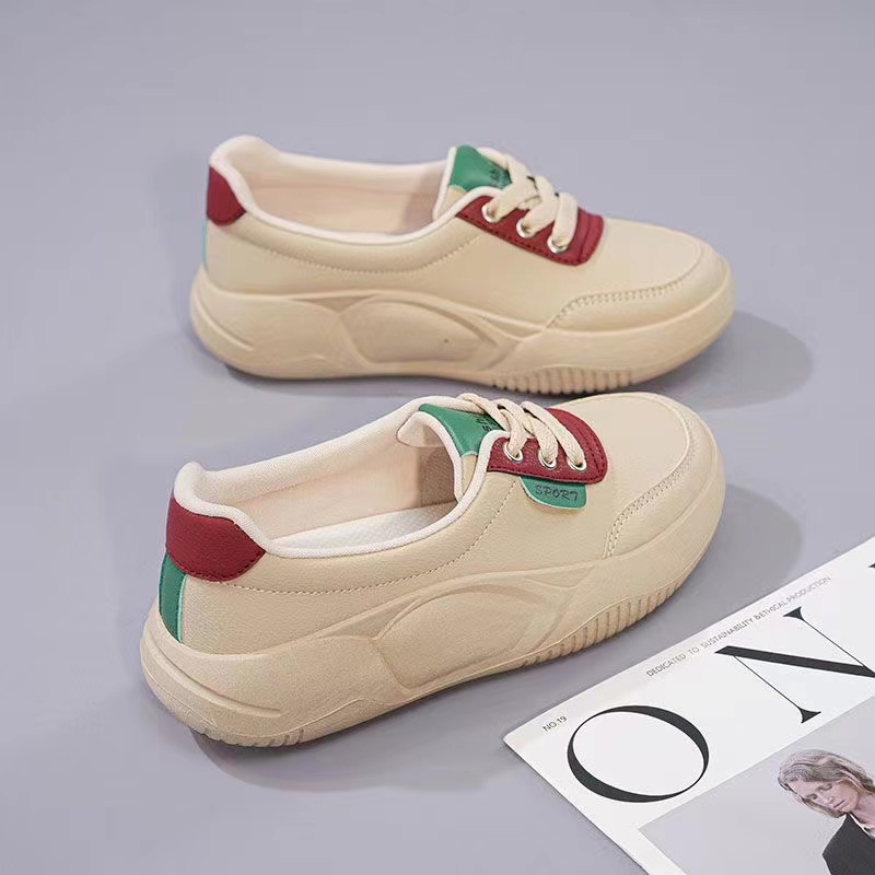 Ou Shi Yuan/欧诗媛秋冬皮面百搭学生板鞋小白鞋J12