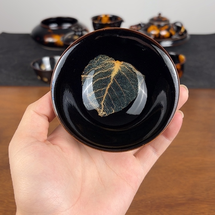 瓷木叶天目菩提叶盏